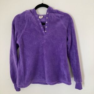 XS Girls Fuzzy Soft Top with Hoodie
